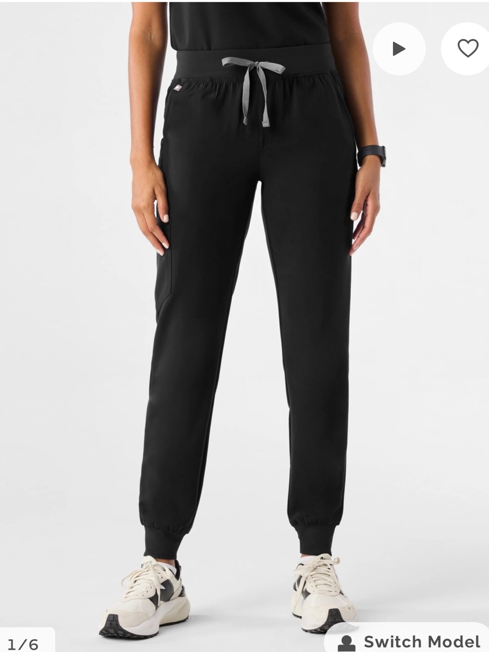 FIGS Zamora High-Rise Jogger Scrub Pants in Black Size Medium Regular